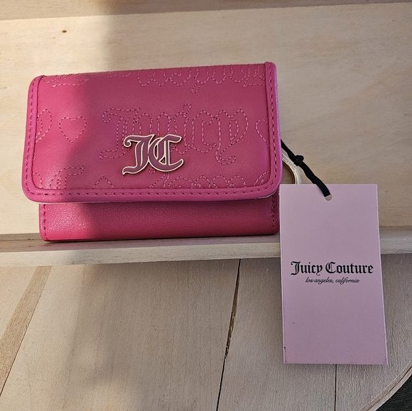 Juicy Couture Handbags - Juicy Couture Pink Flash Double Sided TriFold Wallet